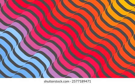 Abstract dynamic template with wavy curved ribbons. Modern cover design. 3d vector illustration.