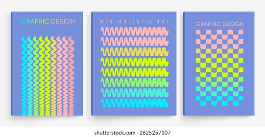 Modelo dinâmico abstrato com faixas curvas onduladas. Fundo listrado abstrato. Modelo de design de capa. Ilustração vetorial 3d para brochura, cartaz, apresentação, folheto ou banner.