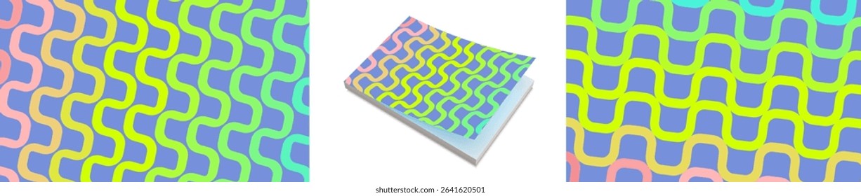 Abstract dynamic template with wavy curved ribbons. Abstract striped background. Cover design template. 3d vector illustration for brochure, poster, presentation, flyer or banner.
