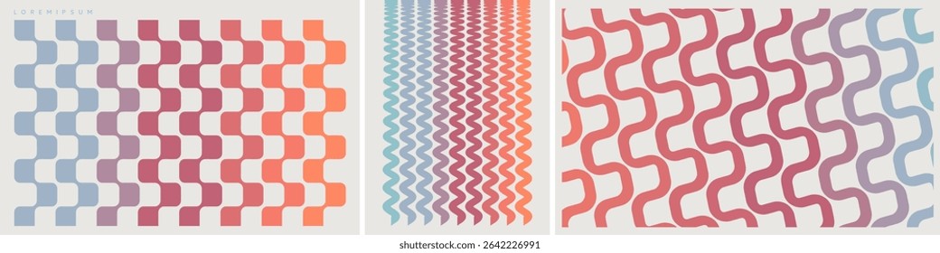 Abstract dynamic template with wavy curved ribbons. Abstract striped background. Cover design template. 3d vector illustration for brochure, poster, presentation, flyer or banner.