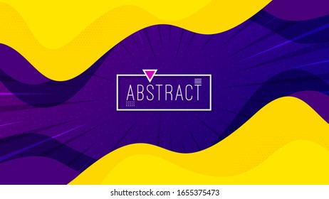 Abstract dynamic textured background. Gradient halftone pattern. Yellow geometric fluid background with dots. Retro comics design with halftone effect. Dotted dynamic vector