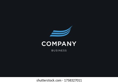 Resumen del concepto de diseño del logotipo de tres rayas dinámicas. Ilustración del vector objeto aislado en el fondo