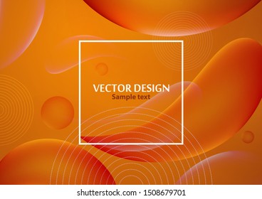 Abstract dynamic transparent forms and lines with flowing fluid liquid organic forms, neon colors. Template for design banner, flyer or presentation. Vector illustration