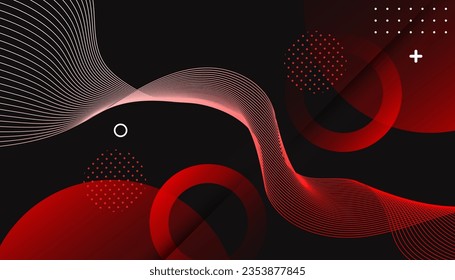 Abstract dynamic vibrant colorful wave background. Creative minimal geometric shape with gradient. Vector template minimalist poster, pop art flyer, hipster style