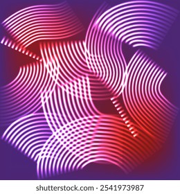 Abstract Dynamic Vibrant Geometric Patterns. Vector 3D line art, suitable for contemporary backgrounds and designs.