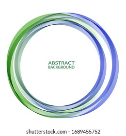 Abstract dynamic vortex circle of blue lines. Design element. Round frame, logo design.