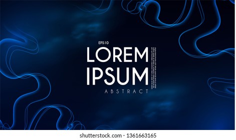 Abstract Dynamic Wave Background. Minimalistic Design. Smoke and Fog. Magic and Mystery Space.