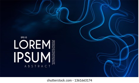 Abstract Dynamic Wave Background. Minimalistic Design. Smoke and Fog. Magic and Mystery Space.