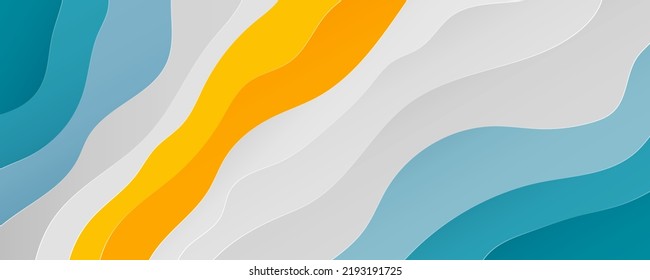 Abstract dynamic wave background and shadow  Modern vibrant colors fluid pattern  Paper cut wave shapes  Paper style  Suit for cover  wallpaper  banner  desktop  poster  Vector illustration