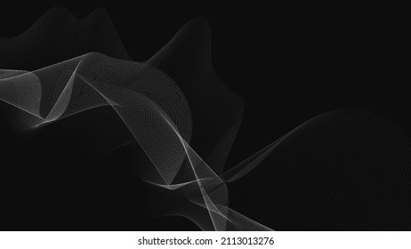 Abstract dynamic wave. Black and white vector background