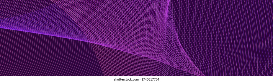 Abstract dynamic wave of lines. Vortex. Perspective grid. Big data. Network. Digital background. 3d rendering.
