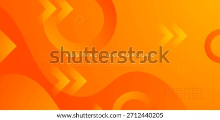 Abstract dynamic wave orange background with simple circle and arrow shapes pattern design. Trendy banner concept element style. Eps10 vector