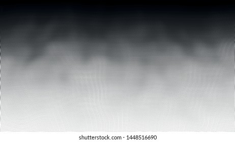 Abstract dynamic wave of particles. Big data. Low poly shape. Wave of gradient dots on white background. Futuristic vector illustration.