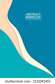 Resumen Diseño De Fondo De Estilo Papercut De Estilo De Onda Dinámica Blanda. Ilustración del vector