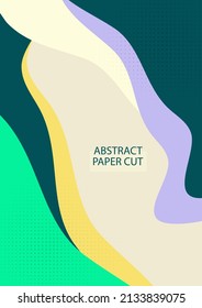 Abstract Dynamic Wave Soft Orange Papercut Style Background Design. Vector illustration