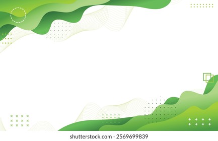 Abstract dynamic wavy green fluid modern background