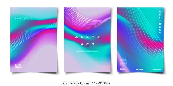 abstract dynamic wavy neon flow and lines pattern background layout, cover, poster, wallpaper design template