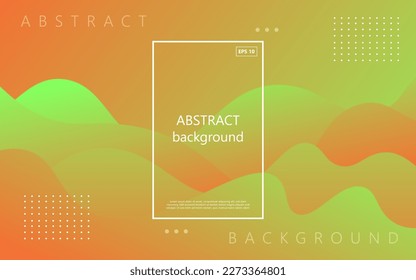 abstract dynamic wavy orange green color fluid shape background. eps10 vector