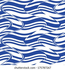 Abstract dynamic wavy striped textured seamless pattern. Vector.