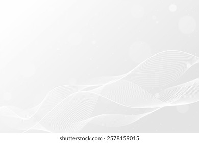 Abstract Dynamic White Wavy Background. Business white flowing waves and lines backdrop concept for presentations, banner, ads, magazine, cover, luxury designs.