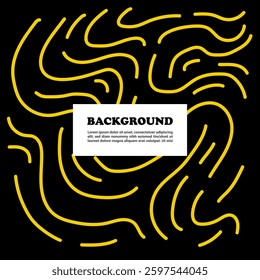 Abstract dynamic yellow and black background. Banner template vector illustration.