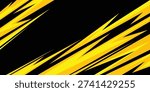 Abstract dynamic yellow and black speed stripes racing background for car decal