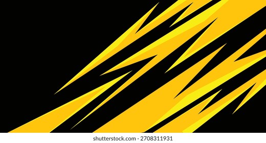 Abstractas dinámico amarillo y negro rayas de velocidad de carreras de fondo para la etiqueta del coche
