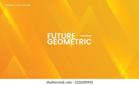 Resumen Fondo dinámico de naranja amarillo amarillo con formas de superposición geométrica. Fresco fondo futurista para el deporte, la tecnología, la velocidad, el concepto de movimiento. Ilustración vectorial