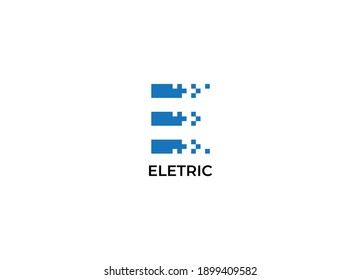 Resumen Letra E diseño de logotipo moderno eléctrico