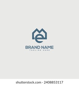 Abstract E letter logo design. Construction, home, real estate, building, property for vector elegant.