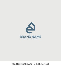 Abstract E letter logo design. Construction, home, real estate, building, property for vector elegant.