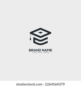 Abstract E Letter Logo With Education Design Element.