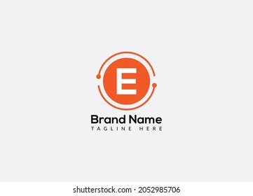 Abstrakter E-Brief, modernes Tech-Anfangszeichen-Logo 
