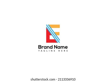 Abstract E letter modern initial lettermarks logo design