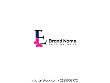 Abstract E letter modern initial lettermarks logo design
