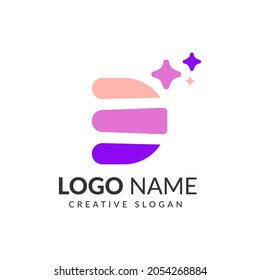 Abstract E Letter Pixel Motion Logo Design Template.
