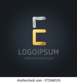 Abstract E letter vector logo icon template