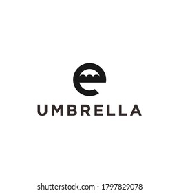 abstraktes e-Logo. Schirmsymbol