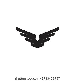 Vector de logotipo de alas simples de silueta de flecha de águila abstracta 