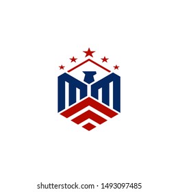 Abstract eagle bird real estate home logo patriot
