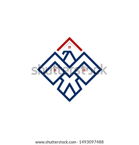 Abstract eagle bird real estate home logo patriot