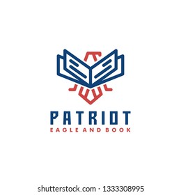 Abstract Eagle and book illustration vector Design template. Suitable for Creative Industry, Multimedia, entertainment, Educations, Shop, and any related business