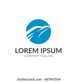 abstract eagle circle logo vector