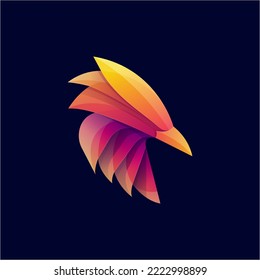 abstract eagle colorful animals logo gradient modern 