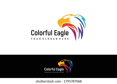abstract eagle colorful logo icon vector