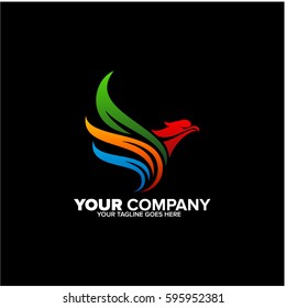 abstract eagle colorful logo icon vector