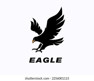 abstract eagle falcon hawk flight hunter catch logo symbol design template illustration inspiration