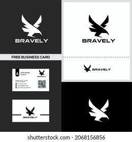 Abstract eagle falcon icon logo design vector illustration.