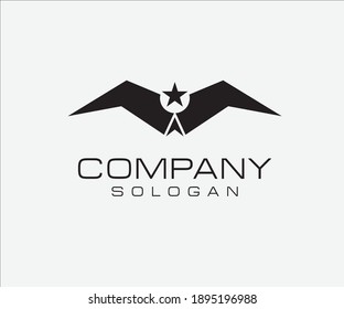 Abstract Eagle Falcon Wings Logo Design Template