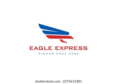 Abstrakter Adler schnell Fliege Logo-Design für Versand Logistic Falcon Modern Logo, Express-Lieferung Logo Grafik Element. Logo-Vorlage für Logistik